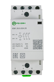 KM1.31.0.024.25 | Модульный контактор 3НО+1НЗ контакт 25А (~/= 24В AC/DC)