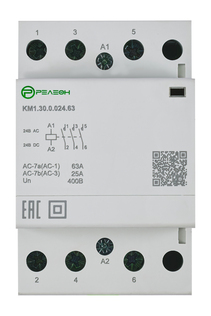 KM1.30.0.024.63 | Модульный контактор 3НО контакта 63А (~/= 230В AC/DC)