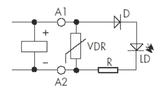 PM8.0.024.98 - Модуль индикации и защиты; LED + Варистор (24В AC/DC)