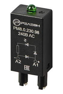 PM8.0.230.98 - Модуль индикации и защиты; LED + Варистор (240В AC/DC)