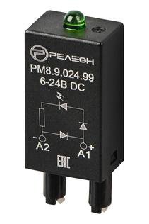 PM8.9.024.99 - Модуль индикации и защиты; LED + Диод (+ A1) ( 6-24ВDC)