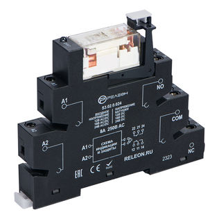 RM3.01.0.024.01 | Интерфейсный модуль реле; 1 перекидной контакт 16А (~/= 24В AC/DC) винтовые зажимы, прозрачный корпус реле